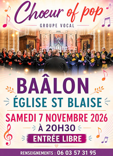 Concert, groupe vocal à Baâlon le 7 novembre